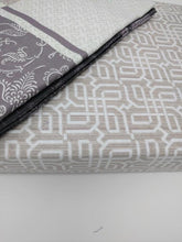 Load image into Gallery viewer, DaDa Bedding Jacquard Grey Floral Paisley Fitted Sheet &amp; Pillow Cases Set (FTS8222)