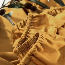 Load image into Gallery viewer, DaDa Bedding Honey Yellow Poplin Cotton Fitted Sheet w/ Pillow Cases (JHW-550-Fitted)