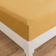 Load image into Gallery viewer, DaDa Bedding Honey Yellow Poplin Cotton Fitted Sheet w/ Pillow Cases (JHW-550-Fitted)