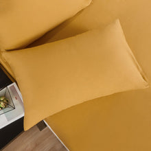 Load image into Gallery viewer, DaDa Bedding Honey Yellow Poplin Cotton Fitted Sheet w/ Pillow Cases (JHW-550-Fitted)