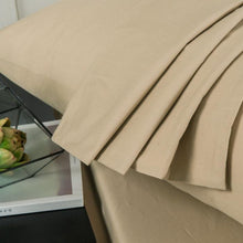 Load image into Gallery viewer, DaDa Bedding Poplin Cotton Tan Beige Fitted Sheet and Pillowcase (JHW-546)