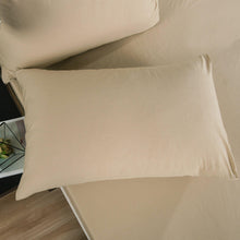 Load image into Gallery viewer, DaDa Bedding Luxury Soft Cotton Beige Fitted Bed Sheet &amp; Pillow Cases Set (JHW-546-Fitted)