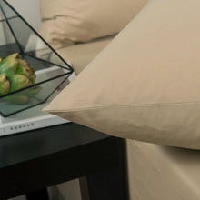 Load image into Gallery viewer, DaDa Bedding Luxury Soft Cotton Beige Fitted Bed Sheet &amp; Pillow Cases Set (JHW-546-Fitted)
