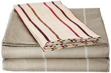 Load image into Gallery viewer, DaDa Bedding Multi White Grey Striped Fitted &amp; Flat Sheets w/ Pillow Cases Set (FSFS8293)