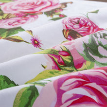 Load image into Gallery viewer, DaDa Bedding Romantic Roses Lovely Spring Pink Floral Garden Fitted &amp; Flat Bed Sheet Set w/ Pillow Cases (JHW879)