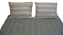 Load image into Gallery viewer, DaDa Bedding Solid Soft Multi Striped Fitted Sheet &amp; Pillow Cases Set (FTS8293)