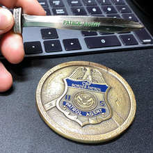 Load image into Gallery viewer, CL14-08 Border Patrol Agent CBP Honor First Shield with removable Sword Challenge Coin Set BPA