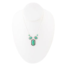 Load image into Gallery viewer, Shielded Lime Greeen Turquoise and Sterling SIlver Necklace