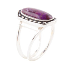 Load image into Gallery viewer, Shielded Purple Turquoise and Sterling Silver Ring