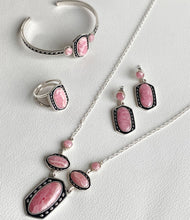 Load image into Gallery viewer, Shielded Pink Rhodonite and Sterling Silver Necklace