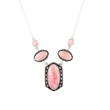 Load image into Gallery viewer, Shielded Pink Rhodonite and Sterling Silver Necklace