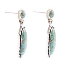 Load image into Gallery viewer, Shielded Blue Turquoise and Sterling Silver Earrings