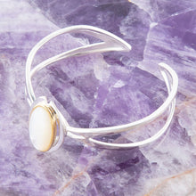 Load image into Gallery viewer, Shine Bright Mother of Pearl Cuff Bracelet