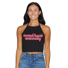 Load image into Gallery viewer, Sacred Heart Pioneers Black Halter Top