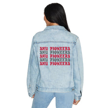 Load image into Gallery viewer, Sacred Heart Pioneers Gothic Denim Jacket