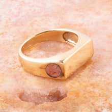Load image into Gallery viewer, Signet Orange Sponge Coral and Bronze In The Hole Ring