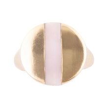 Load image into Gallery viewer, Signet Pink Opal and Bronze Circle Ring