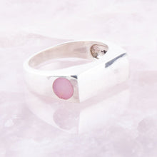Load image into Gallery viewer, Signet Pink Opal and Sterling Silver In The Hole Ring