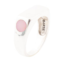 Load image into Gallery viewer, Signet Pink Opal and Sterling Silver In The Hole Ring
