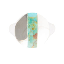 Load image into Gallery viewer, Signet Turquoise and Sterling Silver Circle Ring