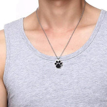 Load image into Gallery viewer, Silver Pet Paw Print Cremation Necklace