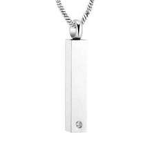 Load image into Gallery viewer, Gold Column With Rhinestone Cremation Urn Necklace