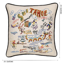 Load image into Gallery viewer, Ski Tahoe Hand-Embroidered Pillow