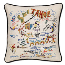 Load image into Gallery viewer, Ski Tahoe Hand-Embroidered Pillow
