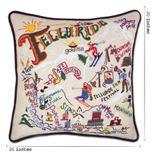 Load image into Gallery viewer, Ski Telluride Hand-Embroidered Pillow