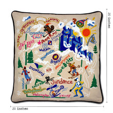 Load image into Gallery viewer, Ski Utah Hand-Embroidered Pillow