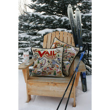 Load image into Gallery viewer, Ski Vail Hand-Embroidered Pillow