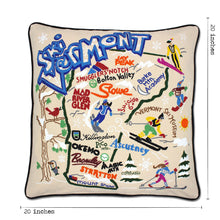 Load image into Gallery viewer, Ski Vermont Hand-Embroidered Pillow