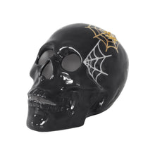 Load image into Gallery viewer, &quot;Mr. Bones and Charlotte&quot; Skull Decor with 22K Gold Accents- Black