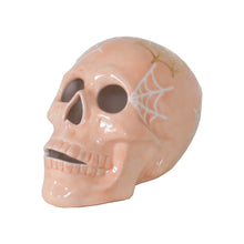 Load image into Gallery viewer, &quot;Mr. Bones and Charlotte&quot; Skull Decor with 22K Gold Accents- Sheer Orange