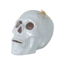 Load image into Gallery viewer, &quot;Mr. Bones and Charlotte&quot; Skull Decor with 22K Gold Accents- Light Blue