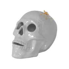 Load image into Gallery viewer, &quot;Mr. Bones and Charlotte&quot; Skull Decor with 22K Gold Accents- Light Gray