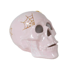 Load image into Gallery viewer, &quot;Mr. Bones and Charlotte&quot; Skull Decor with 22K Gold Accents- Pink