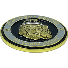 Load image into Gallery viewer, BL12-010 Corrections CO Thin Gray Line Correctional Officer Cigar Gorilla Challenge Coin Tap Dat Ash SOME PEOPLE MEDITATE WE SMOKE CIGARS