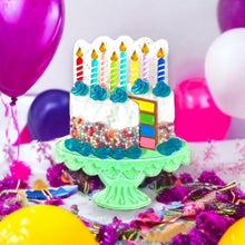 Load image into Gallery viewer, "Slice, Slice Baby" Birthday Cake Brooch by Lipstick &amp; Chrome x Club Eggie