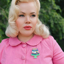 Load image into Gallery viewer, "Slice, Slice Baby" Birthday Cake Brooch by Lipstick &amp; Chrome x Club Eggie