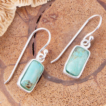 Load image into Gallery viewer, Small Blue Turquoise and Sterling Silver Drop Earrings