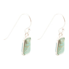 Load image into Gallery viewer, Small Blue Turquoise and Sterling Silver Drop Earrings