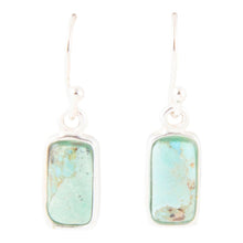 Load image into Gallery viewer, Small Blue Turquoise and Sterling Silver Drop Earrings