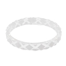 Load image into Gallery viewer, Quilted Resin Bangle Bracelet -WHITE