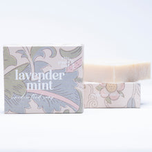 Load image into Gallery viewer, moisturizing soap • Lavender Mint • made with coconut oil, olive oil, babassu, honey &amp; clay