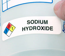 Load image into Gallery viewer, &quot;Sodium Hydroxide&quot; HMIG Safety Labels, 0.75&quot; x 2.5&quot;, 250/ROLL