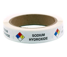 Load image into Gallery viewer, &quot;Sodium Hydroxide&quot; HMIG Safety Labels, 0.75&quot; x 2.5&quot;, 250/ROLL
