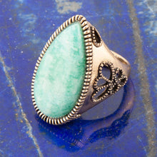 Load image into Gallery viewer, Soledad Blue Amazonite Golden Bronze Ring