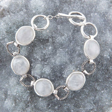 Load image into Gallery viewer, Splender Grey Quartz Sterling Link Bracelet