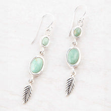 Load image into Gallery viewer, Splendor Turquoise Sterling Feather Earrings